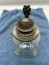 Antiker BIERKRUG Weihnachten 1938 Glaskrug mit Zinndeckel und Spruch