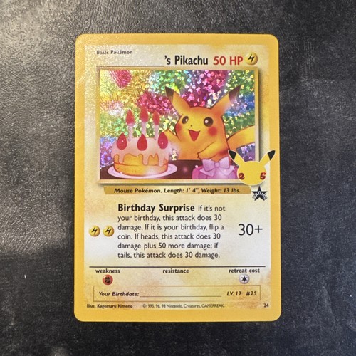 Pokemon pikachu tcg birthday - tcg,