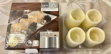 Casa Deco 4er-Set LED-Echtwachskerzen warmweiß mit Knopfzellen und Timer NEU
