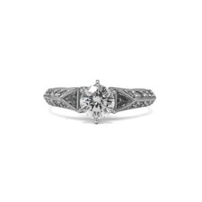 Ring mit Brillant 1,01 ct. und 18 Diamanten in Platin GIA & IHK Expertise Gr. 50