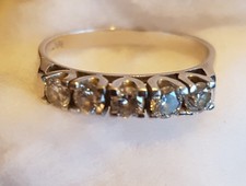 Damen Memory Ring 585 Weißgold 14 Karat mit 5 Brillanten 0,5ct