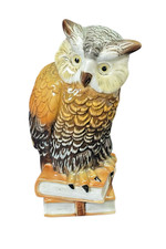 Karl Ens  Figur Eule auf Büchern ca. 16,5 cm Volkstedt