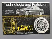 Rial Alufelgen Mercedes W201 190E Felge LM Original 1986 Vintage PrintAd Werbung