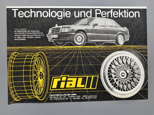 Rial alufelgen mercedes w201 - rial,