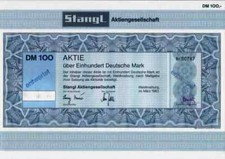 Stangl  AG Waldkraiburg 1983 Niederndorf Tesovice Radzinkow Tschechien 100 DM