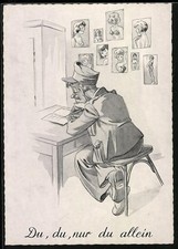 Bundeswehr, Soldat schreibt Liebesbrief, Ansichtskarte 