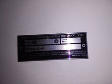Typenschild plate Schild Yamaha motorrad bike quad s103