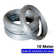 10 Meter Flexibler Verzinkt Eisen Draht Ø 0,8/0,95/1,2/1,4 mm für Modellbau DIY