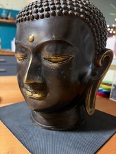 BUDDHAKOPF aus Messing, ca 30