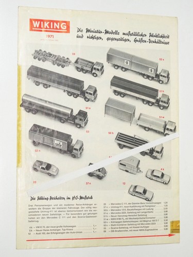 Prospekt wiking 1971 miniatur - prospekt,