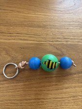 Janosch Tigerente Schlüsselanhänger Holz Blau Grün