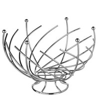 Obstkorb Fruchtkorb Edelstahl Spiralen Design Deko-Objekt 31 cm Durchmesser 