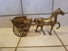  Alte Messing Pferd  mit Kutsche. Pferdekutsche