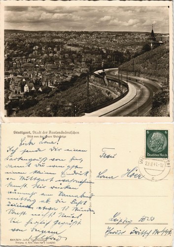 Ansichtskarte stuttgart blick - stuttgart,