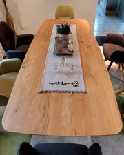 Oxxi Speisetisch Platte Eiche astig geölt Bootsform mit abgerundeten Ecken