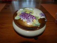 Antike Bonboniere Deckeldose Blumendekor gold Favorite Bavaria Handmalerei