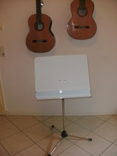 K&M Orchesterpult  Notenpult Notenständer weiß - Stativ ausziehbar bis 120 cm