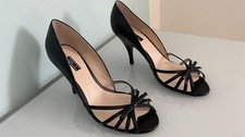 ZARA Riemchen Peep Toe Pumps, Schwarz, Gr. 39/UK6