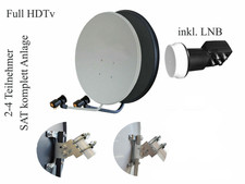 SAT Anlage 60cm o. 80cm Satellitenschüssel Spiegel Antenne Quad LNB HDTV UHD 4K