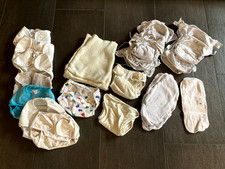 Großes Paket Stoffwindeln Baby inkl. Einlagen u. Überhosen Gr. S/XS ca. 0-3 Mon.