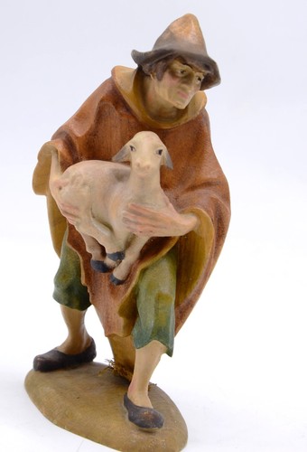 Krippenfigur hirte mit schaf - hirte,