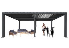 B-Ware Pergola MCW-L46, 11cm-Aluminium-Gestell, Regenrinne sturmfest, anthrazit