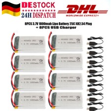 8X 3.7V 1800mAh Lipo Akku JST