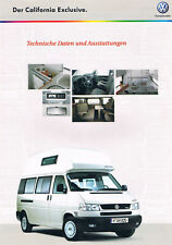 Prospekt Technische Daten + Ausstattungen VW California Exclusive 9.2000