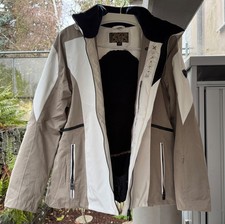 Skijacke, Snowboardjacke Damen, Ziener, Gr44, XL, Taupe/Weiss/Schwarz, wie neu