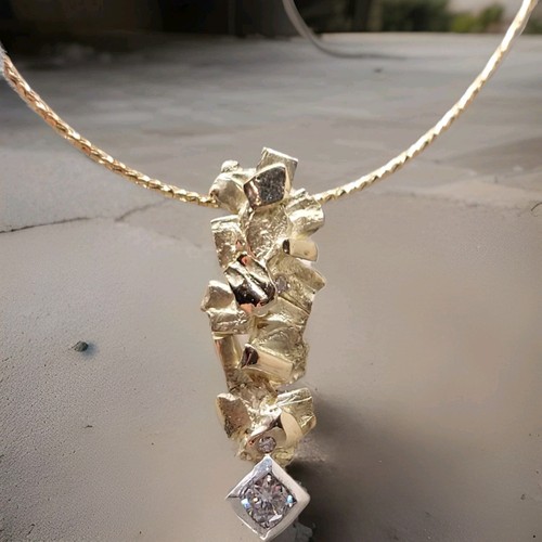 Collier anhänger gelb gold - collier,