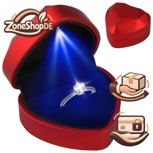Ringschachtel herzform mit led - herzform,