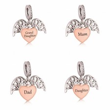 💖 I Love You Charm To The Moon & Back Daughter Mama Echt 925 Sterling Silber