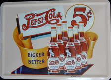 Mini-Blechschild Nostalgic Art  Pepsi Cola Bigger Better 10 x 14,5 OVP