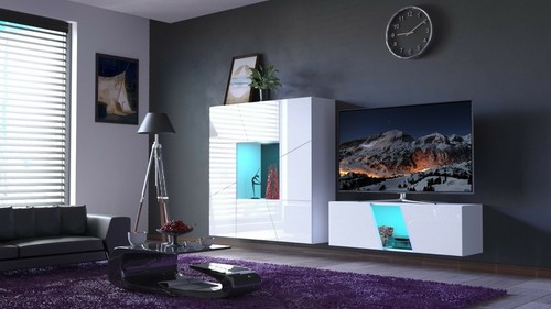 Moderne wohnwand schrankwand - wohnwand,
