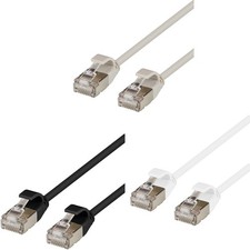 Patchkabel Cat.6A TPE ultraflex RJ45 U/FTP AWG30 LSZH 500MHz 10GB grau | weiß | 