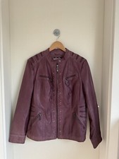 CANDA PREMIUM Damen Leder Jacke Gr. 42 Lila Neuwertig