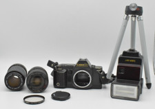 CANON T70 35mm Film Spiegelreflex Objektiv Cosina Stativ Susis Blitzgerät #E1