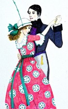 Künstlerin AK "Mode-Tanzpaar"