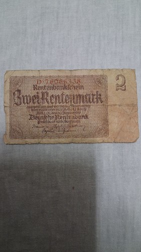 Rentenmark 1937 geldschein - rentenmark,