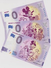 Null Euro Schein - 0 Euro - Disney - SET - Mickey, Mickey&Friends, Scrooge 2023