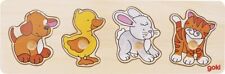 Steckpuzzle HUND ENTE KANINCHEN KATZE Setzpuzzle Kinderpuzzle erstes Puzzle Holz