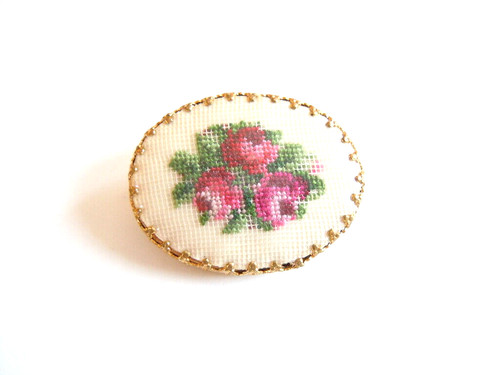 Brosche petit point gobelin - point,
