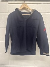 US Navy Herren Wolle blau Kleid Uniform Matrose Middy Pullover 44 Reg 70er datiert