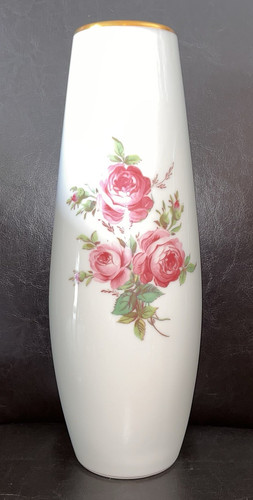 Landhaus porzellan vase - vase, weiß