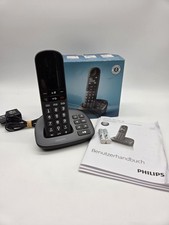 Philips XL495  Schnurlostelefon Schwarz  Anrufbeantworter Neue Akkus Haus