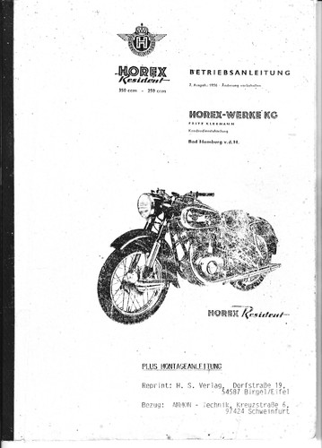 Betriebsanleitung horex - betriebsanleitung,