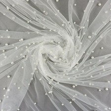 Tüll mit Perlen, hochwertig