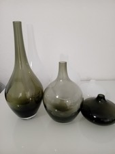 IKEA Salong Vase, 6er-Set, Glas, Weiß, Dunkelbraun  31x21x10 Cm