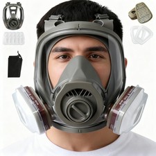 Vollmaske mit 10 Filter Atemschutzmaske Schutzmaske Voll-Gasmaske Lackiermaske.