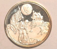 Medaille: Landing On The Moon / Aldrin Armstrong Collins: Silber 0.999 Münze 
